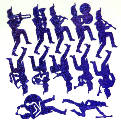 Marching Band Glitter Sticker Sheet - Purple - 12 per sheet