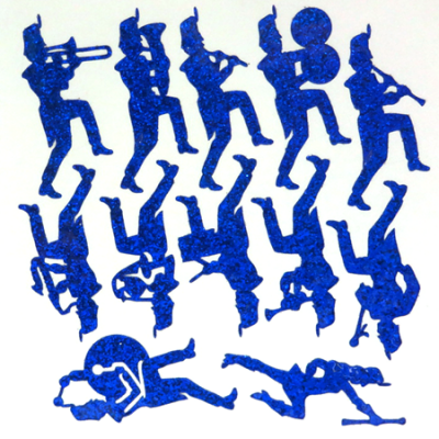 Marching Band Glitter Sticker Sheet - Royal - 12 per sheet