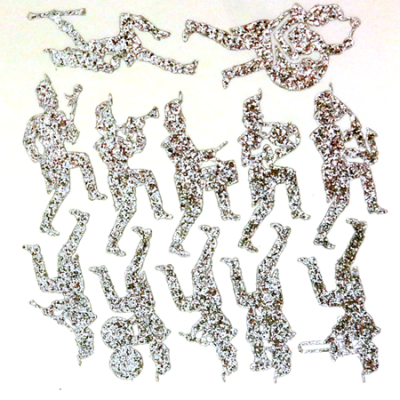 Marching Band Glitter Sticker Sheet - Silver - 12 per sheet