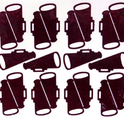 Megaphone Glitter Sticker Sheet - Burgundy - 20 per sheet