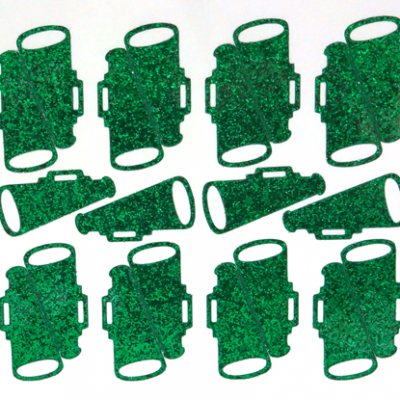 Megaphone Glitter Sticker Sheet - Emerald - 20 per sheet