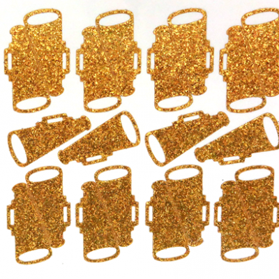 Megaphone Glitter Sticker Sheet - Old Gold - 20 per sheet