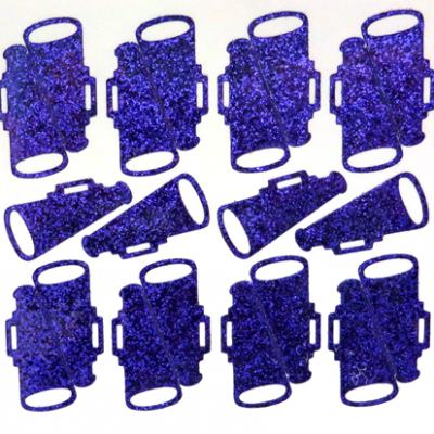 Megaphone Glitter Sticker Sheet - Purple - 20 per sheet
