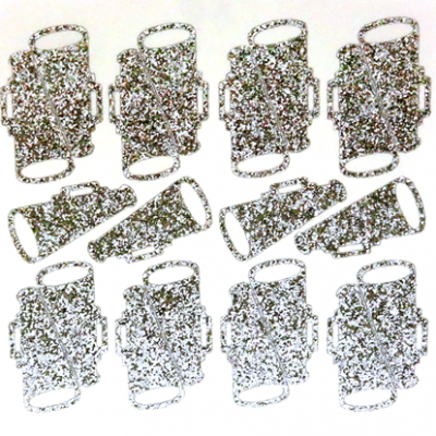 Megaphone Glitter Sticker Sheet - Silver - 20 per sheet