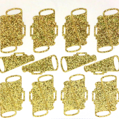 Megaphone Glitter Sticker Sheet - Soft Gold - 20 per sheet