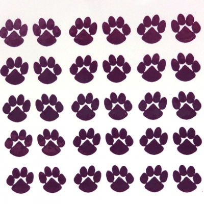 Mini Paw Glitter Sticker Sheet - Burgundy - 30 per sheet