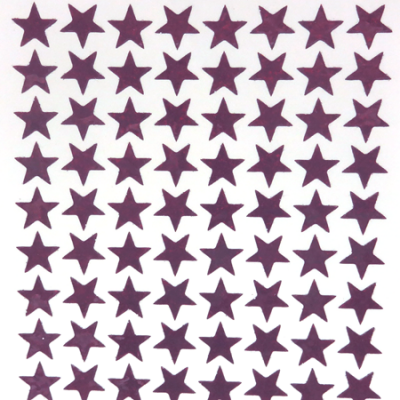Mini Star Glitter Sticker Sheet - Burgundy - 72 per sheet
