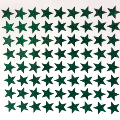 Mini Star Glitter Sticker Sheet - Emerald - 72 per sheet