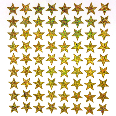 Mini Star Sticker Sheet - Holographic Gold - 72 per sheet