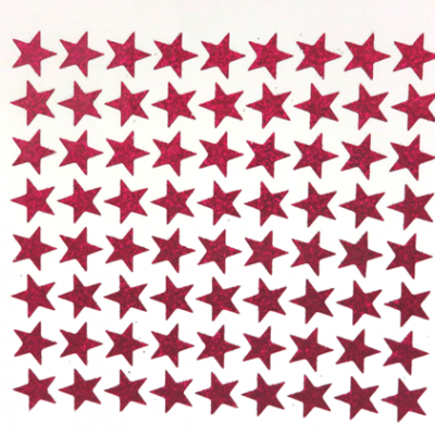 Mini Star Glitter Sticker Sheet - Hot Pink - 72 per sheet