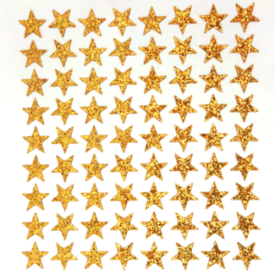 Mini Star Glitter Sticker Sheet - Old Gold - 72 per sheet