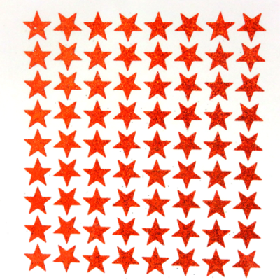 Mini Star Glitter Sticker Sheet - Orange - 72 per sheet