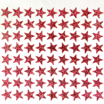 Mini Star Glitter Sticker Sheet - Baby Pink - 72 per sheet