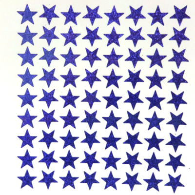 Mini Star Glitter Sticker Sheet - Purple - 72 per sheet