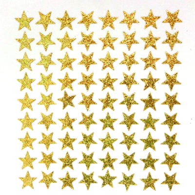 Mini Star Glitter Sticker Sheet - Soft Gold - 72 per sheet
