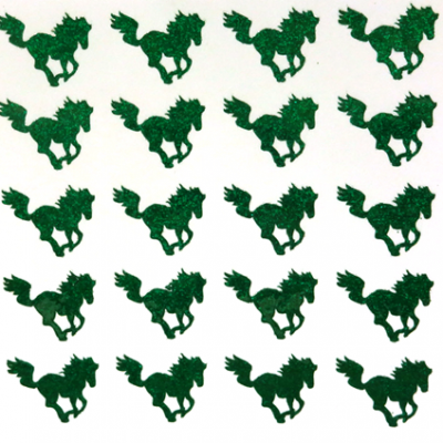 Mustang Glitter Sticker Sheet - Emerald - 20 per sheet