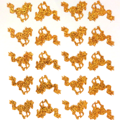 Mustang Glitter Sticker Sheet - Old Gold - 20 per sheet