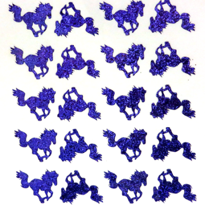 Mustang Glitter Sticker Sheet - Purple - 20 per sheet