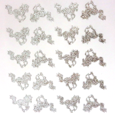 Mustang Glitter Sticker Sheet - Silver - 20 per sheet