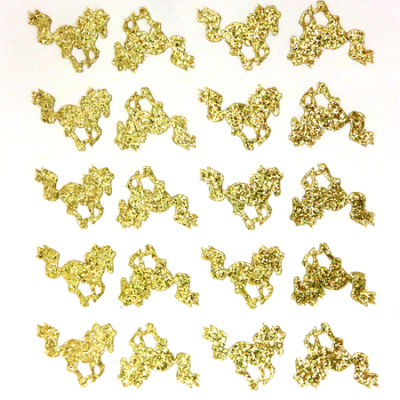 Mustang Glitter Sticker Sheet - Soft Gold - 20 per sheet