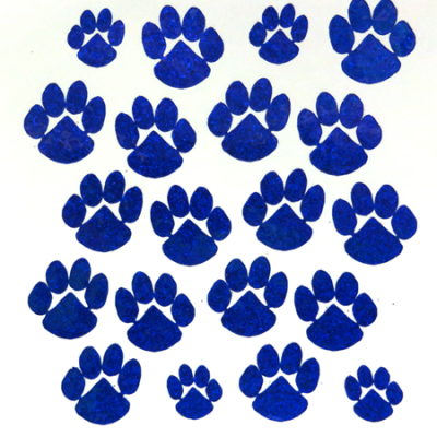 Paw Glitter Sticker Sheet - Royal - 16 per sheet