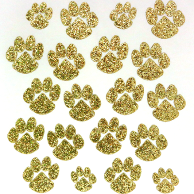 Paw Glitter Sticker Sheet - Soft Gold - 16 per sheet