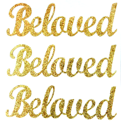 Beloved - Glitter Script Lettering Sheets - Soft Gold - 3 per sheet