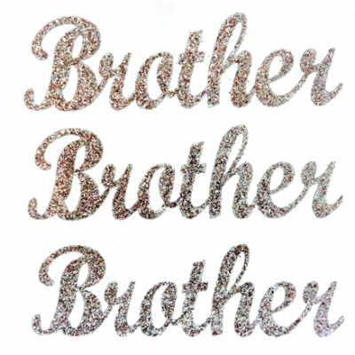 Brother - Glitter Script Lettering Sheets - Silver - 3 per sheet