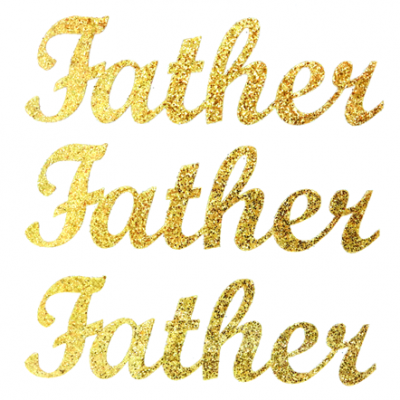 Father - Glitter Script Lettering Sheets - Soft Gold - 3 per sheet
