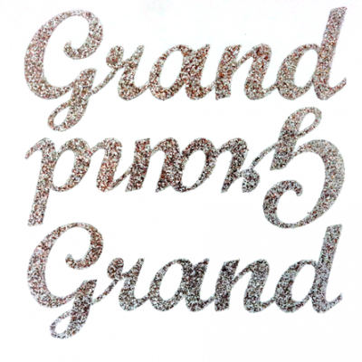 Grand - Glitter Script Lettering Sheets - Silver - 3 per sheet