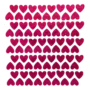 Heart Glitter Sticker Sheet - Hot Pink - 80 per sheet