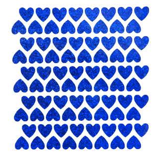 Mini Heart Glitter Sticker Sheet - Royal - 80 per sheet
