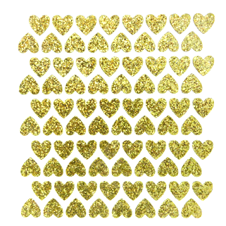 Mini Heart Glitter Sticker Sheet - Soft Gold - 80 per sheet