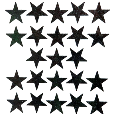 Star Glitter Sticker Sheet - Black - 23 per sheet