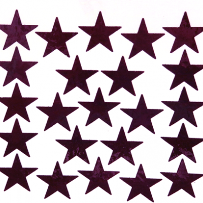 Star Glitter Sticker Sheet - Burgundy - 23 per sheet