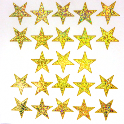 Star Sticker Sheet - Holographic Gold - 23 per sheet