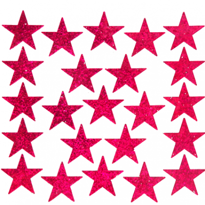 Star Glitter Sticker Sheet - Hot Pink - 23 per sheet