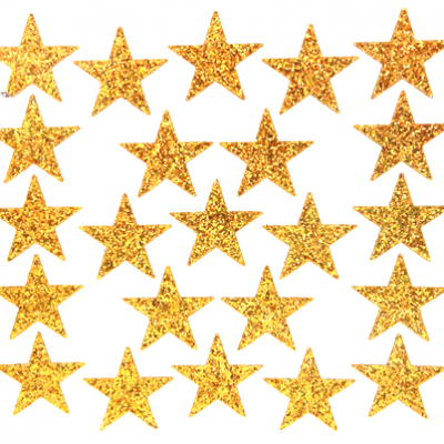 Star Glitter Sticker Sheet - Old Gold - 23 per sheet