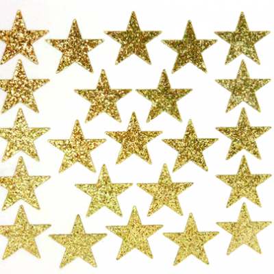 Star Glitter Sticker Sheet - Soft Gold - 23 per sheet