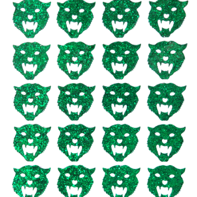 Tiger Glitter Sticker Sheet - Emerald - 20 per sheet
