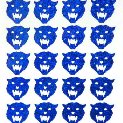 Tiger Glitter Sticker Sheet - Royal - 20 per sheet