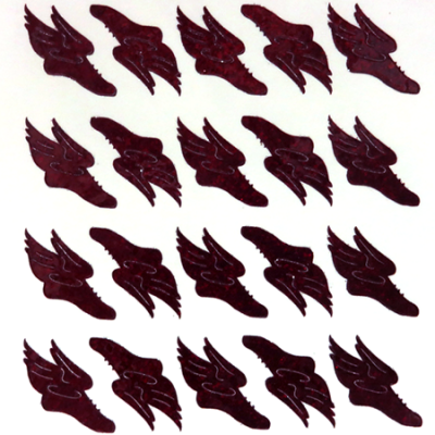 Track Shoe Glitter Sticker Sheet - Burgundy - 20 per sheet
