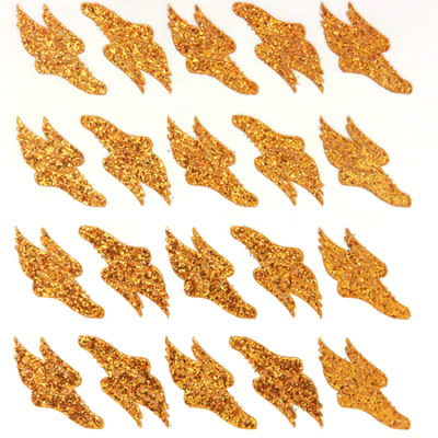 Track Shoe Glitter Sticker Sheet - Old Gold - 20 per sheet