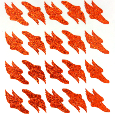 Track Shoe Glitter Sticker Sheet - Orange - 20 per sheet
