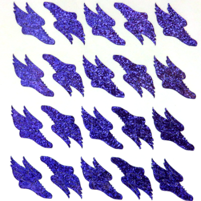 Track Shoe Glitter Sticker Sheet - Purple - 20 per sheet