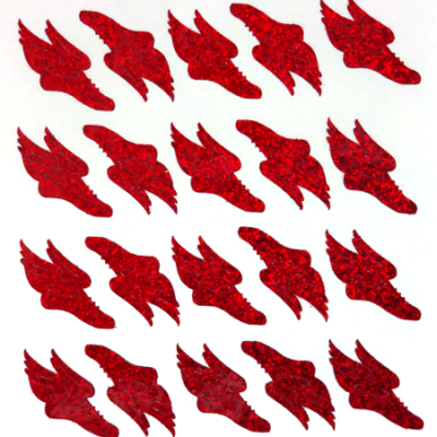 Track Shoe Glitter Sticker Sheet - Red - 20 per sheet