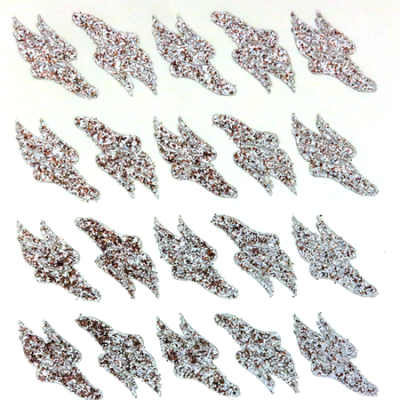 Track Shoe Glitter Sticker Sheet - Silver - 20 per sheet