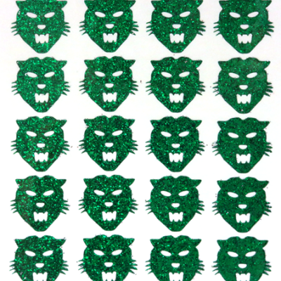 Wildcat Glitter Sticker Sheet - Emerald - 20 per sheet