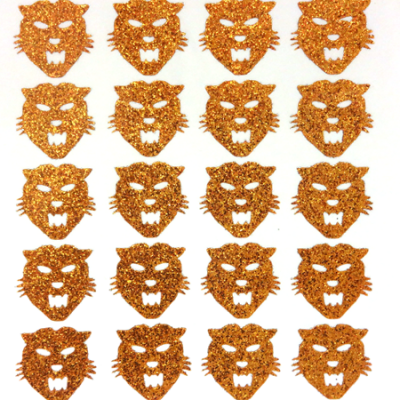 Wildcat Glitter Sticker Sheet - Old Gold - 20 per sheet