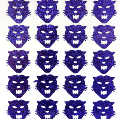 Wildcat Glitter Sticker Sheet - Purple - 20 per sheet